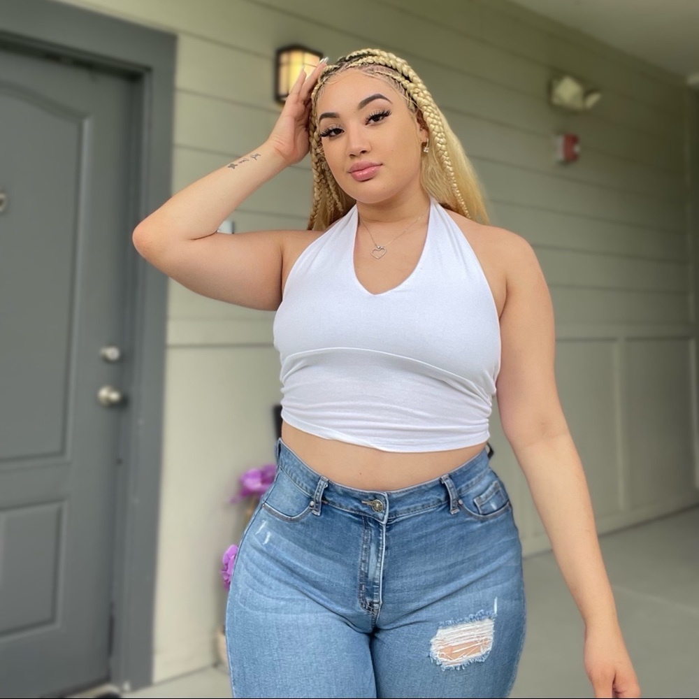 White halter top